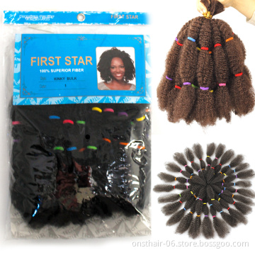 Onst Soft Big Afro Kinky Curly Marley Twist Braiding Crochet Braids Hair Braid Hair Synthetic Extension Bulk For Wick 12"  250g